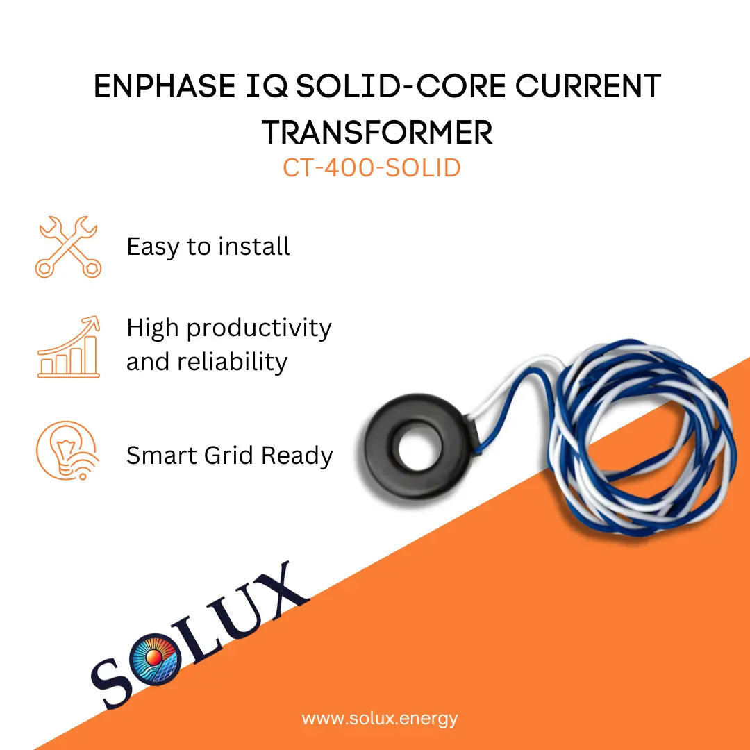 Enphase Solid Core Transformer CT-400-SOLID graphic: Easy to install, reliable, and Smart Grid Ready