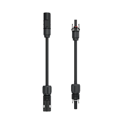 product Image of ECA-EN4-S22-10-12: Two black Enphase MC4 to EN4 DC adapter cables shown on a white background
