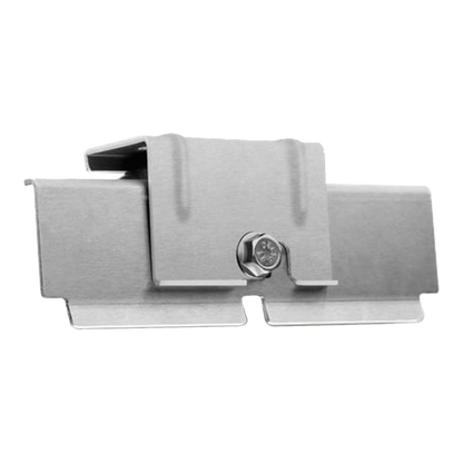 Product Image of EFM-35MM: A stainless steel Enphase 35mm frame mount for microinverters on a white background.