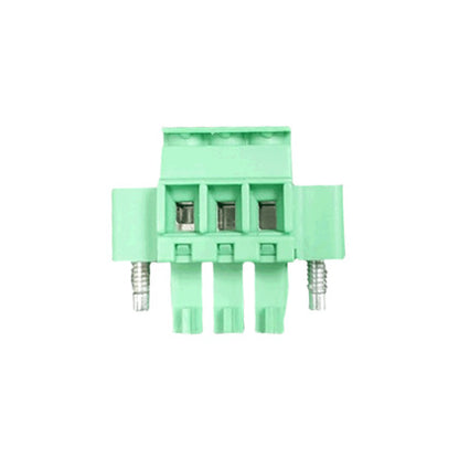 A light green EP200G-LITKIT IQ System Controller 2 Literature Kit an electrical connector with three metal screw terminals on a plain white background.
