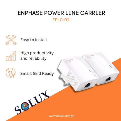 Enphase Power Line Carrier (EPLC-01) graphic: Easy to install, reliable, and Smart Grid Ready.