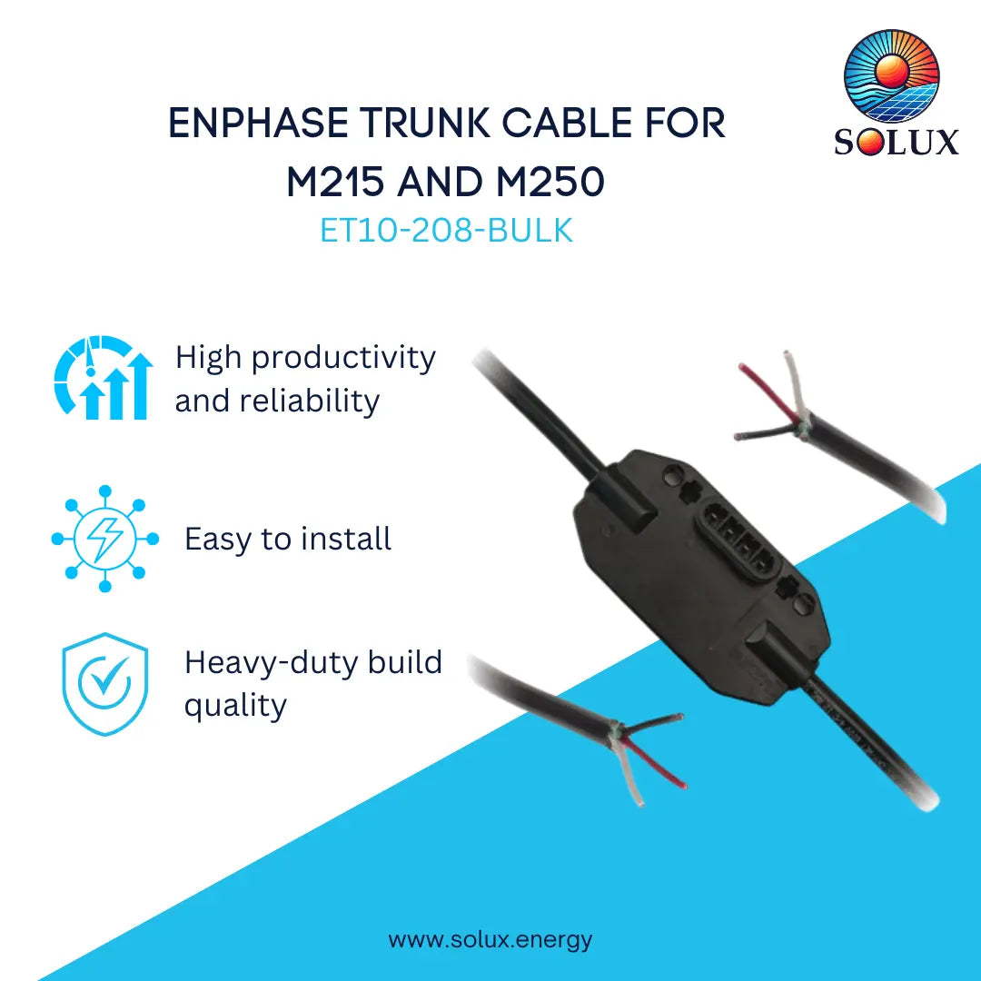 This is a graphic image of Enphase ET10-208-BULK Trunk Cable for M215 and M250, 208VAC, 5 Conductors, Portrait Orientation