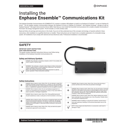 COMMS-KIT-01 Enphase Ensemble installation Specs