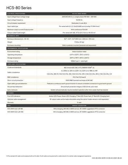 HCS-80R-C22-L25-180 enphase ev charging