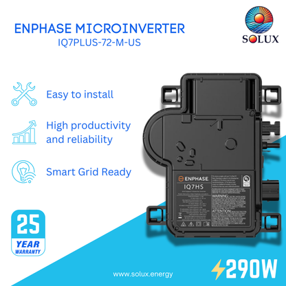 Enphase IQ7Plus Microinverter (iq7plus-72-m-us) with integrated ground.