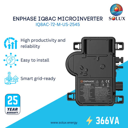 This is a graphic image of Enphase IQ8AC Microinverter 366 VA Peak Power