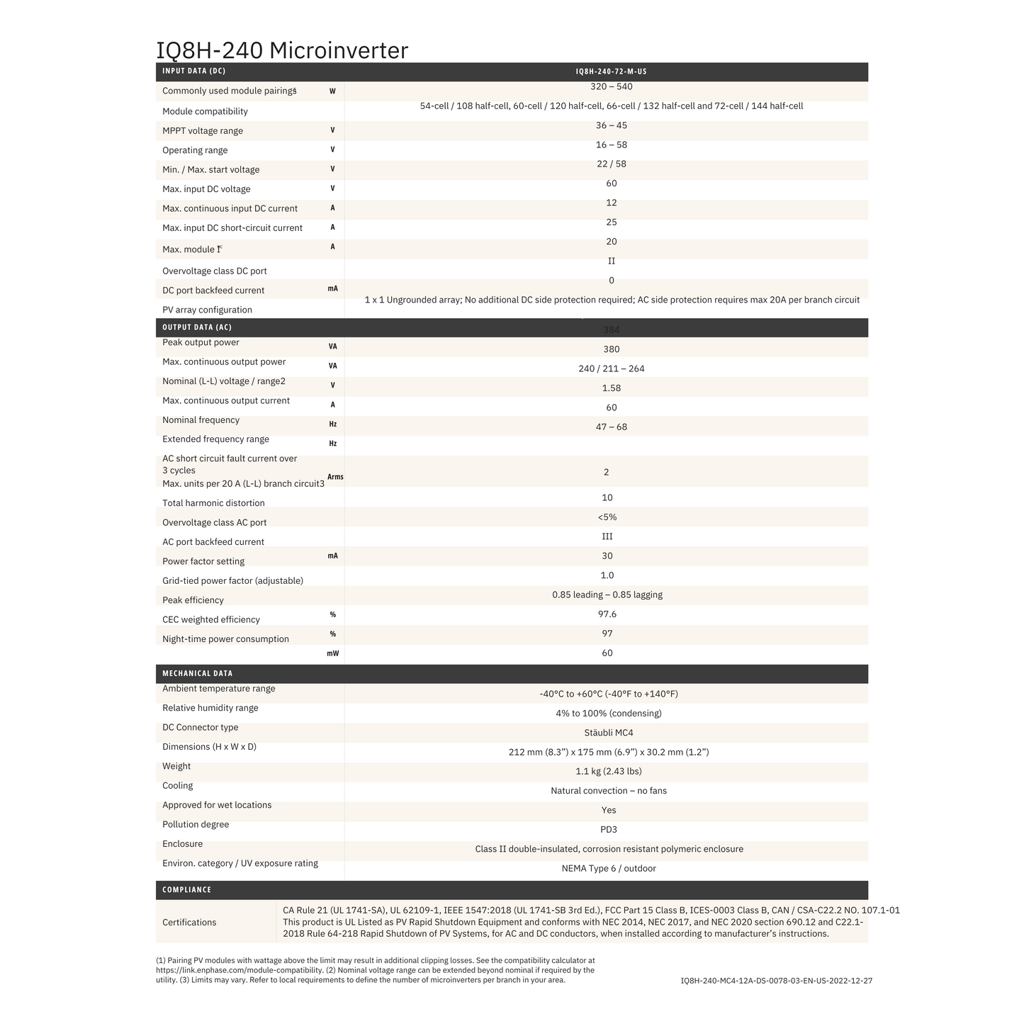 IQ8H-240-72-M-US enphase iq8h 240-72-m-us datasheet