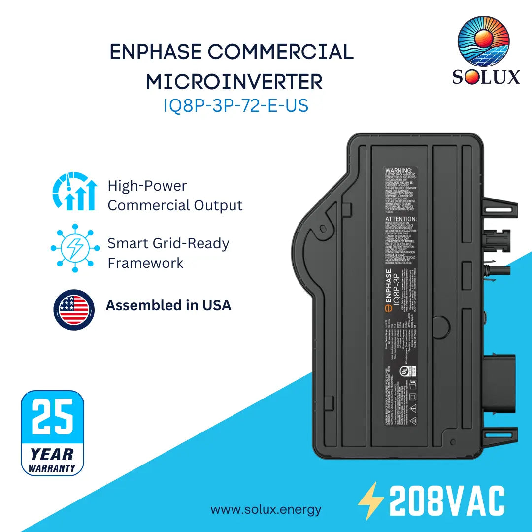 This is an image of IQ8P-3P-72-E-US Microinverter Solar Assembled in USA