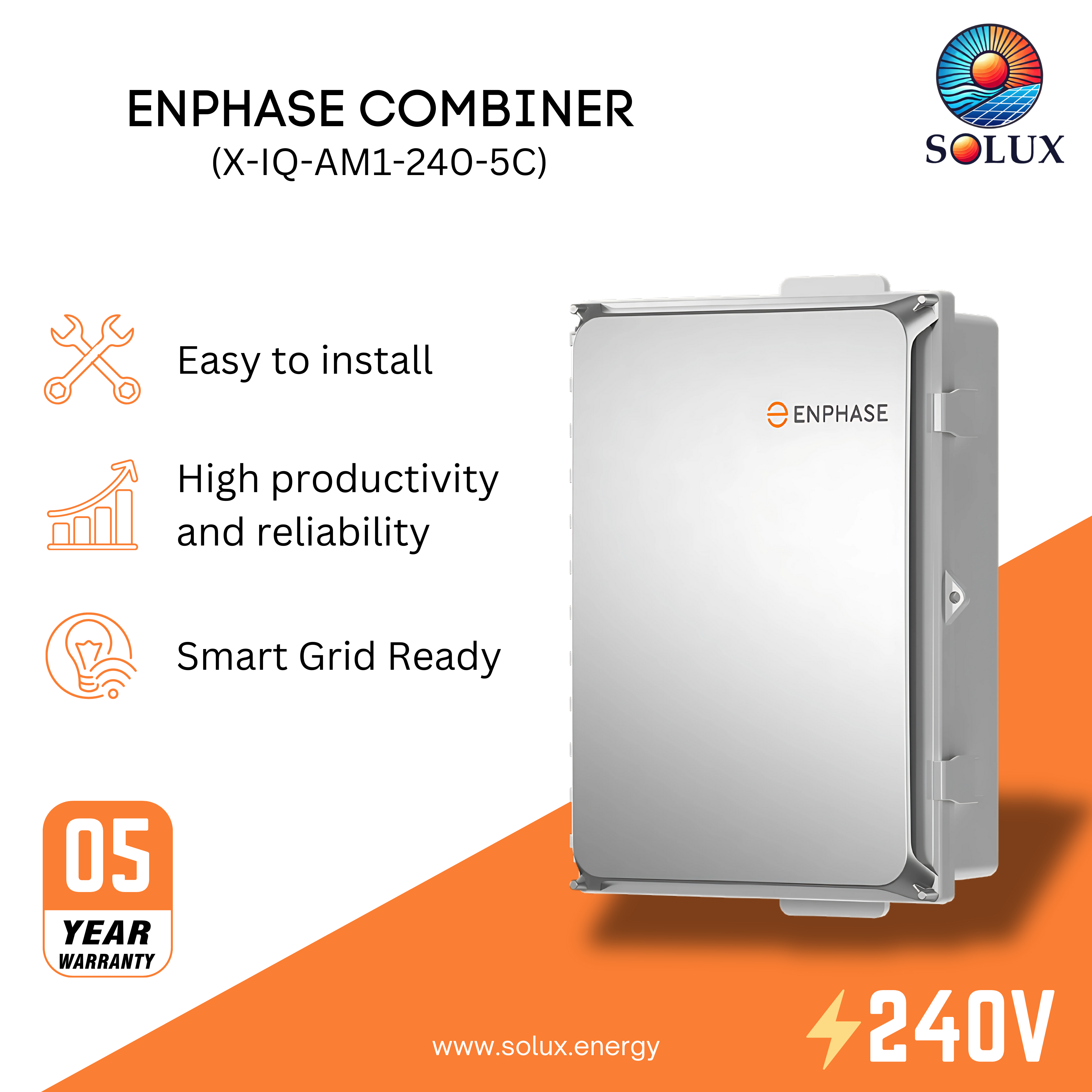 The Enphase IQ Combiner 5C with IQ Gateway simplifies solar panel installations by combining multiple circuits and providing system monitoring.