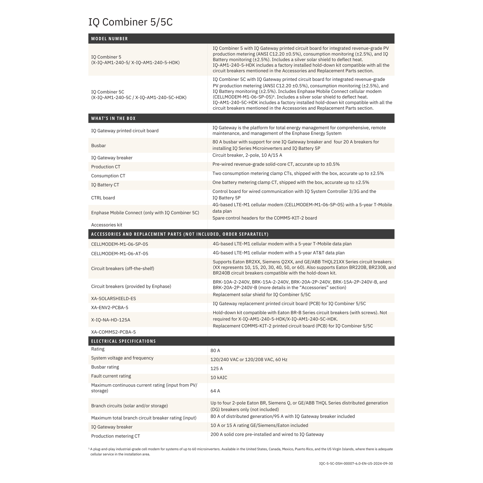 X-IQ-AM1-240-5C-enphase iq combiner 5c