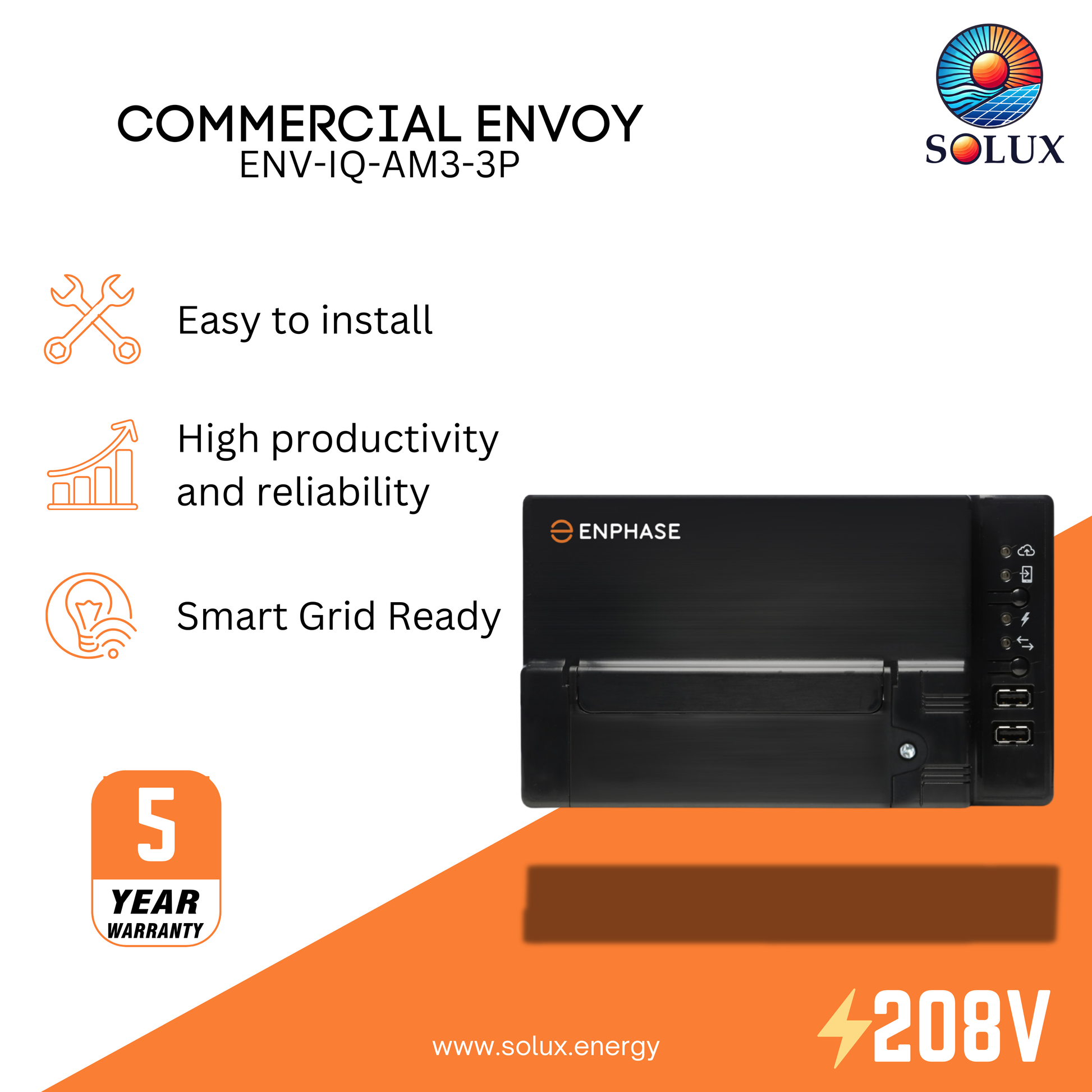 Enphase IQ Envoy for monitoring and controlling your Enphase solar energy system.