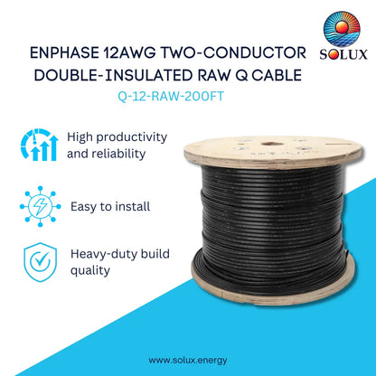 This is an image of Enphase 12 AWG wo conductor double insulated RAW Cable in 200 feet