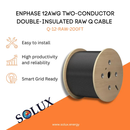 Enphase 2 Condictor 12 AWG Cable (Raw Q Cable) Q-12-RAW-200FT: 200ft reel, easy to install, and Smart Grid Ready.