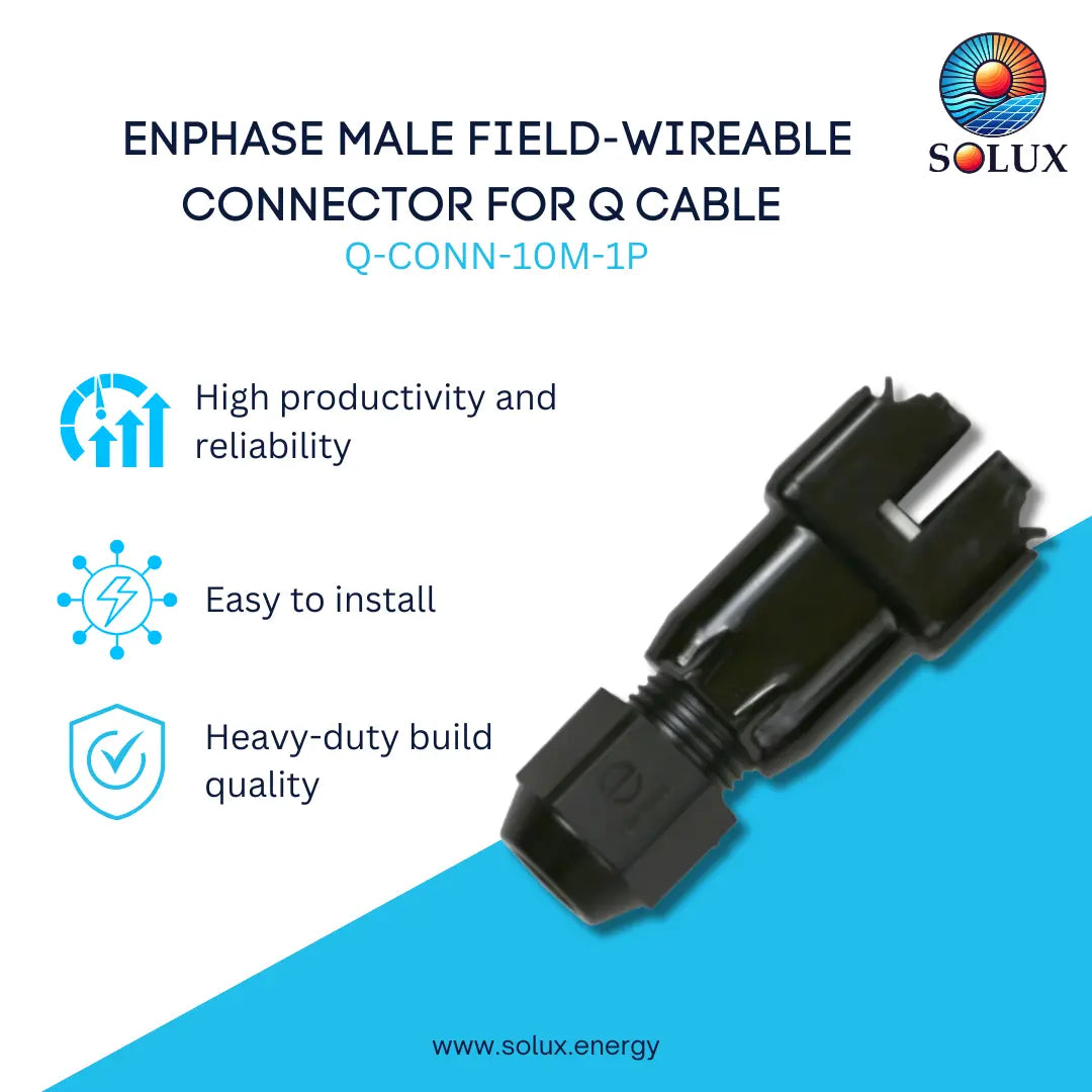 This is an image of Enphase Male Field Wireable Connector for Q Cable Priced as one connector