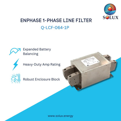 Improve Enphase microinverter performance with this 1-phase line filter. Reduces noise for optimal energy production.