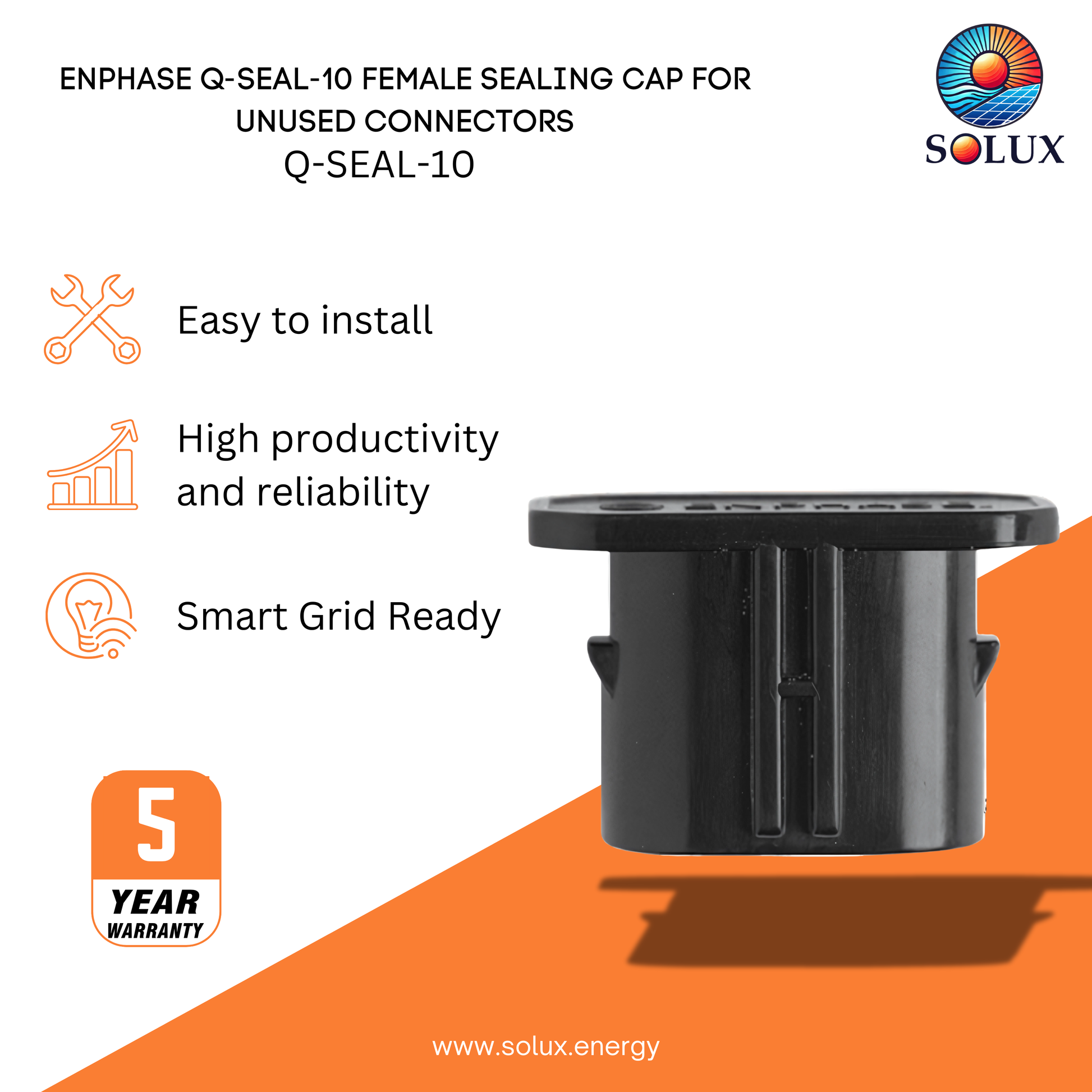 This is an image of Enphase Female End Cap for Unused Connectors Q-SEAL-10
