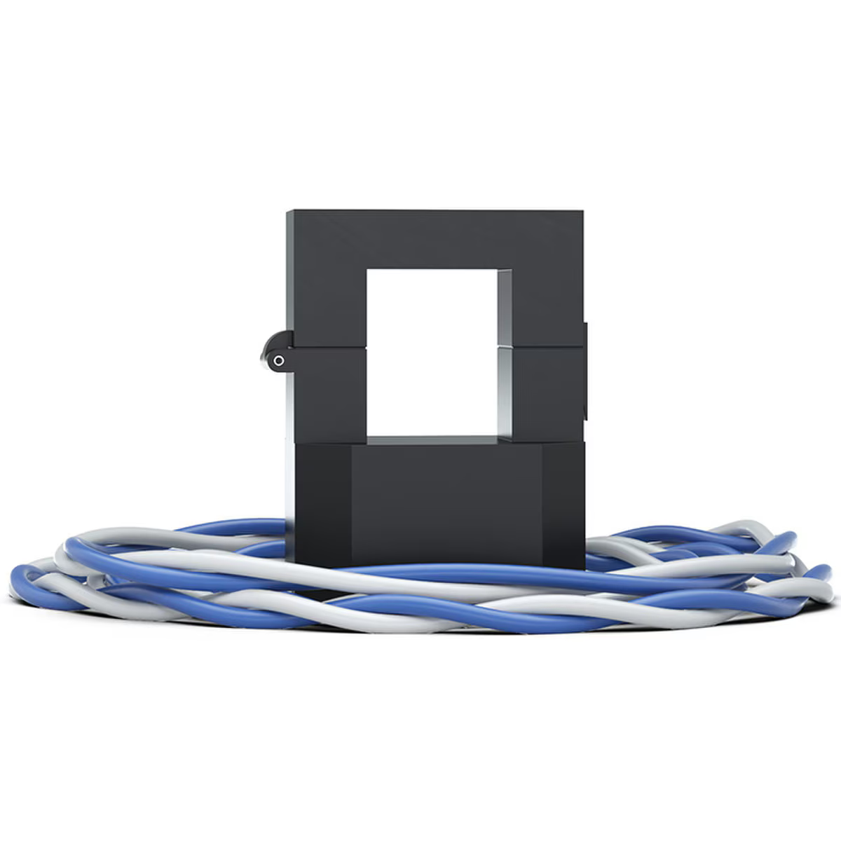 Product Image of CT-600-277-SPLIT, a 600A split-core CT with hinged core and twisted wire coil.