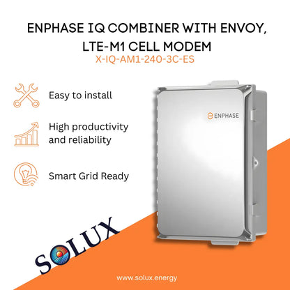 Enphase IQ Envoy Combiner Box with Envoy graphic: Easy to install, reliable, and Smart Grid Ready.
