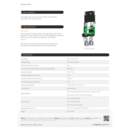 FWH-ACCY-GENV1-US franklin generator