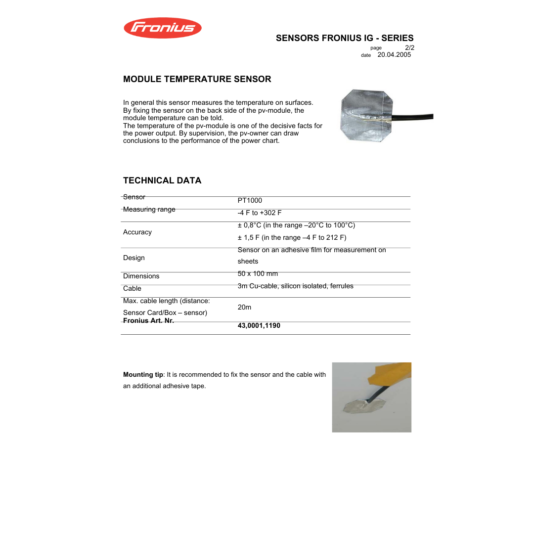 4300011190 temperature monitoring system