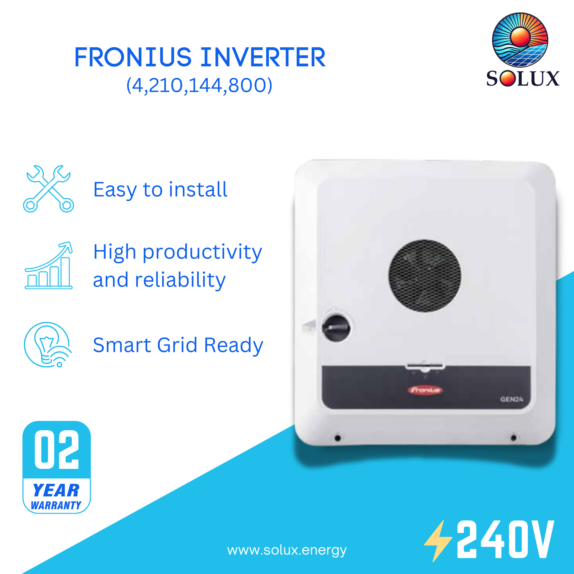 Fronius GEN24 10kW inverter for advanced residential solar power systems.