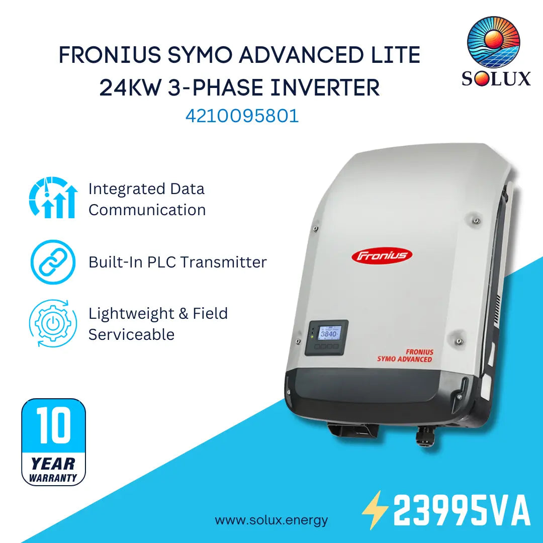 This is an image of Fronius Symo Lite 4210095801 24kw three phase inverter