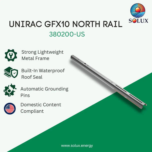 Unirac GFX10 North Rail (Sold Individually, Pkg Qty 1)