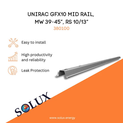 This is an image of GFX10 MID RAIL, MW 39-45”, RS 10/13“ ,380100 Standard
