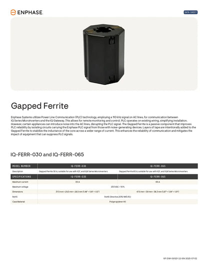 Enphase IQ-FERR-030 Gapped Ferrite 30 A