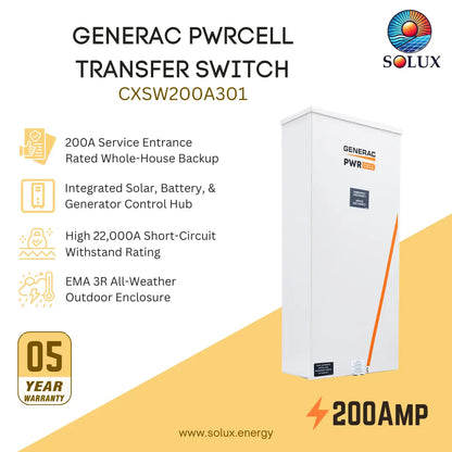 Generac CXSW200A301 PWRcell CXSW200A301 200A Transfer Switch