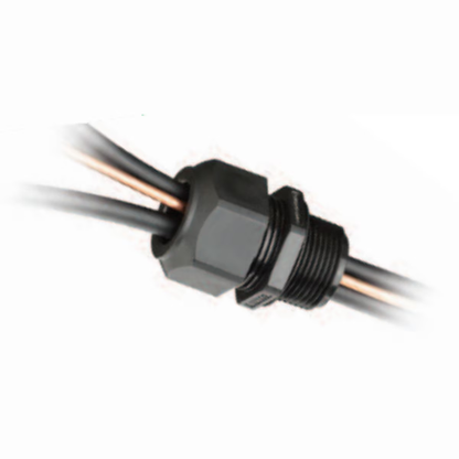 Product Image of 18-M3234GDA-SM, a Heyco liquid-tight cordgrip securing Enphase Q Cables on a white background.