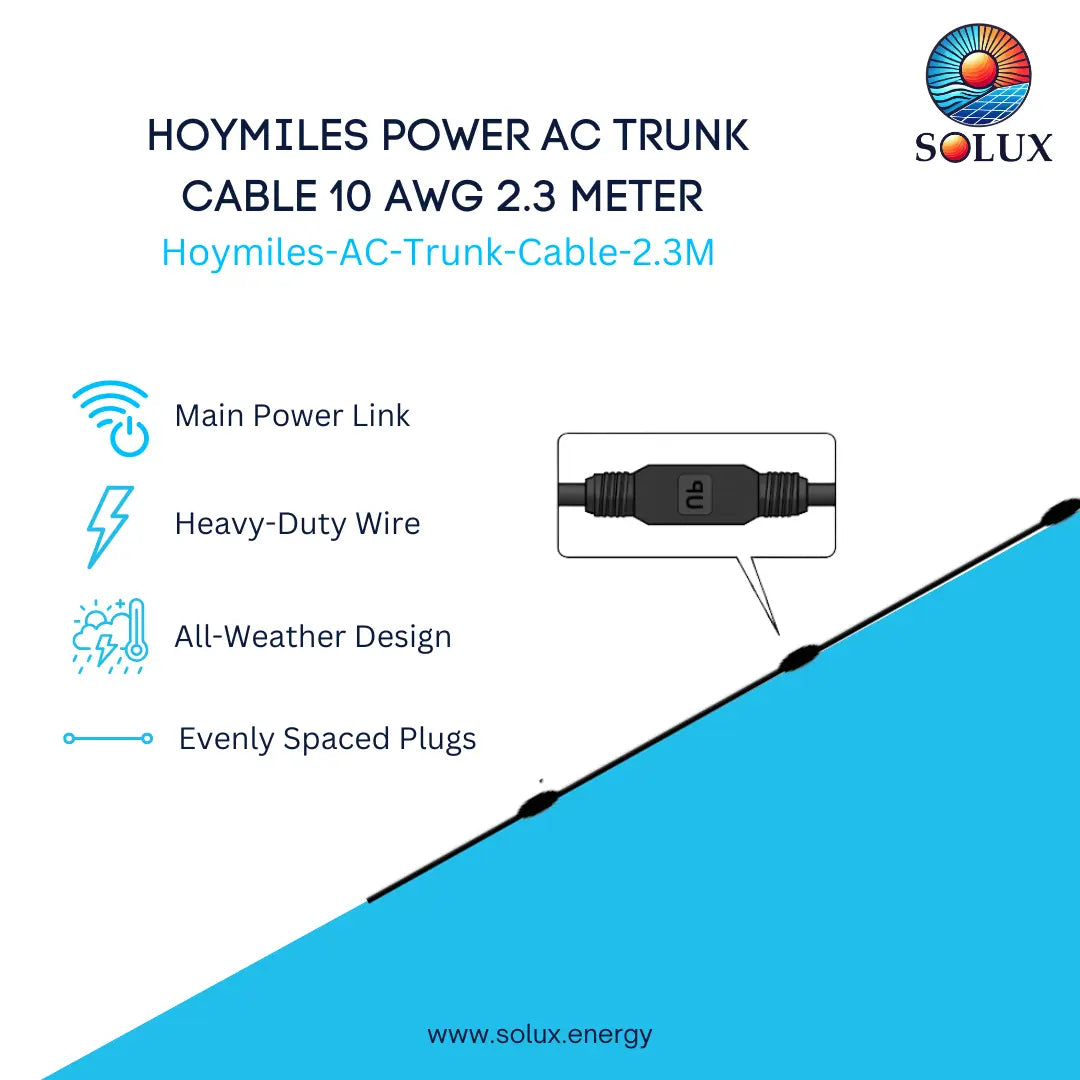 This is an image of Hoymiles Power AC Trunk Cable 10 AWG 2.3 Meter for HM/HMS Microinverters