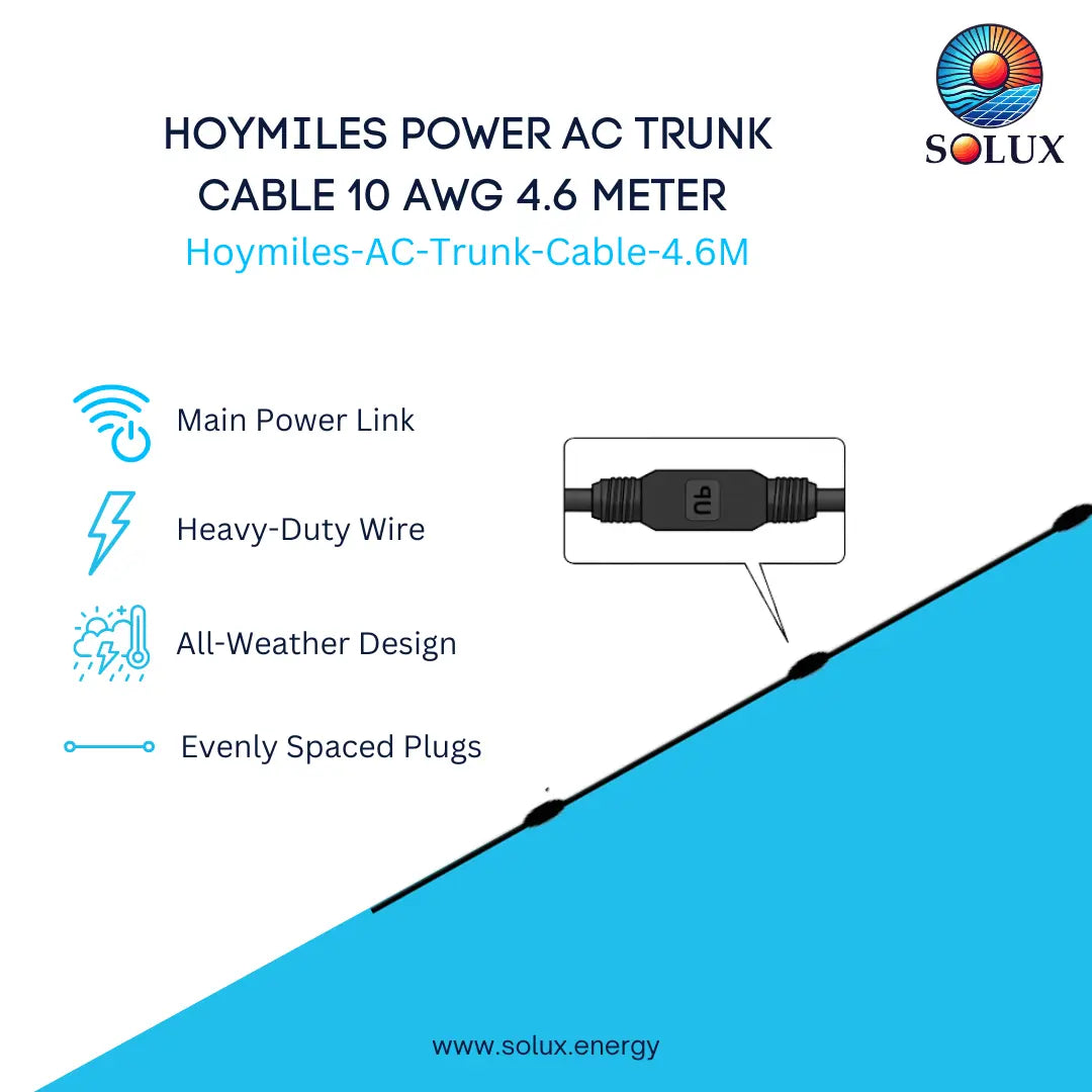 This is an image of Hoymiles Power AC Trunk Cable 10 AWG 4.6 Meter for HM/HMS Microinverters