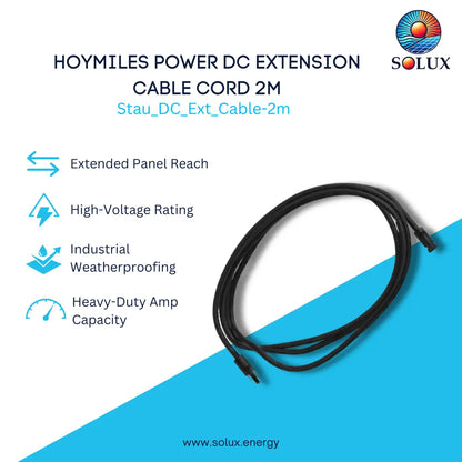 This is an image of Hoymiles Power DC Extension Cable Cord 2m for Microinverters