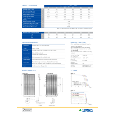 Hyundai Solar Panel HiS-S405YH(BK)