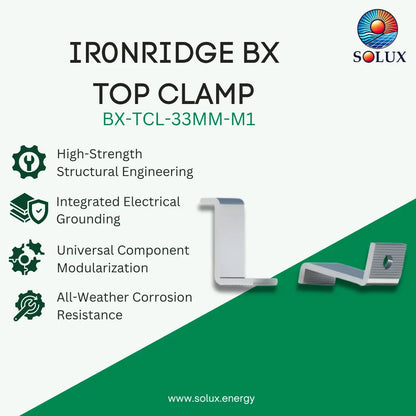 IronRidge BX Top Clamp, 33mm, Mill