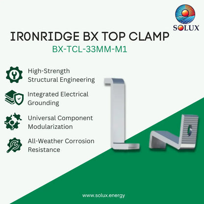 IronRidge BX Top Clamp, 38mm, Mill