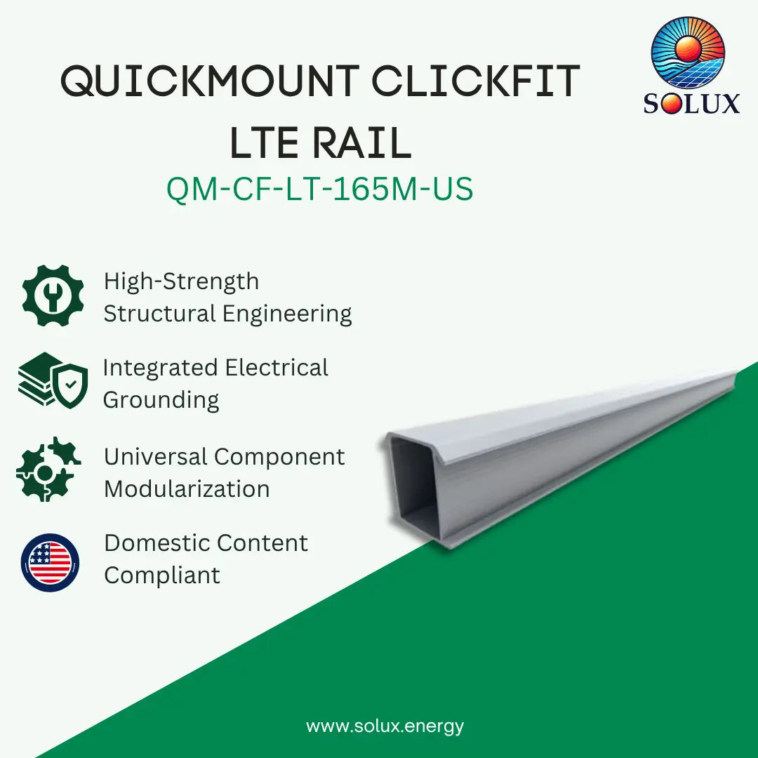 IronRidge Quick Mount QM-CF-LT-165M-US QM LTE Rail 165.4" - Mill Domestic