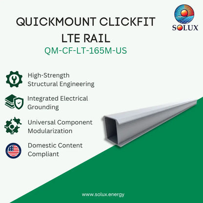 IronRidge Quick Mount QM-CF-LT-165M-US QM LTE Rail 165.4" - Mill Domestic