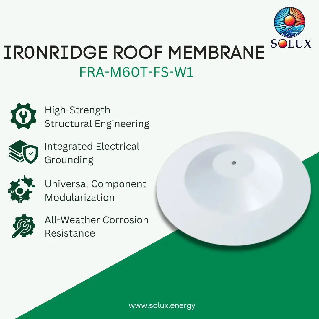 IronRidge Flat Roof Attachment, Membrane, 60 mil, TPO, Firestone, White
