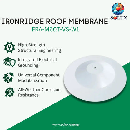 IronRidge Flat Roof Attachment, Membrane, 60 mil, TPO, Versico, White