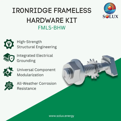 IronRidge Kit, 4pcs, Frameless Module Clamp Bonding Hardware, T-Bolt