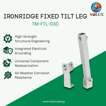 IronRidge Kit, Fixed Tilt Leg, 30", Mill
