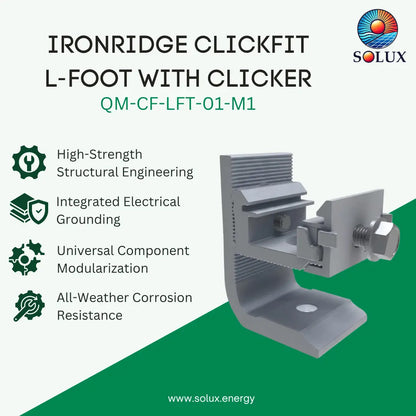 IronRidge QM-CF-LFT-01-M1 QM ClickFit L-Foot w/Clicker - Mill