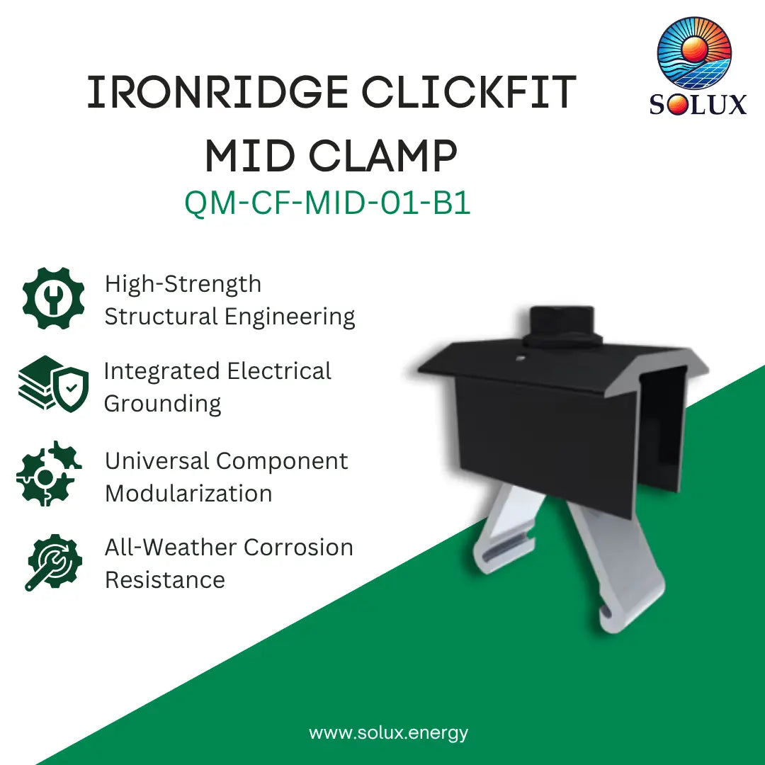 IronRidge QM-CF-MID-01-B1 ClickFit Mid Clamp - Black