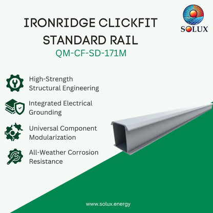 IronRidge QM-CF-SD-171M ClickFit Standard Rail 171.5" - Mill