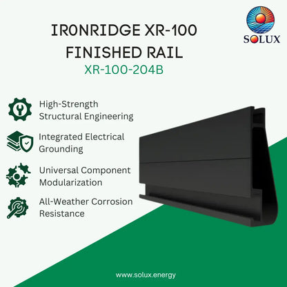 IronRidge XR-100 Finished Rail 204" (17 FT) (Black)