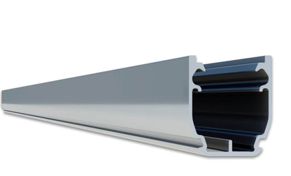 IronRidge  AE-A1-170M-US a long, narrow aluminum extrusion profile with a hollow cross-section, shown in a side profile view on a white background.