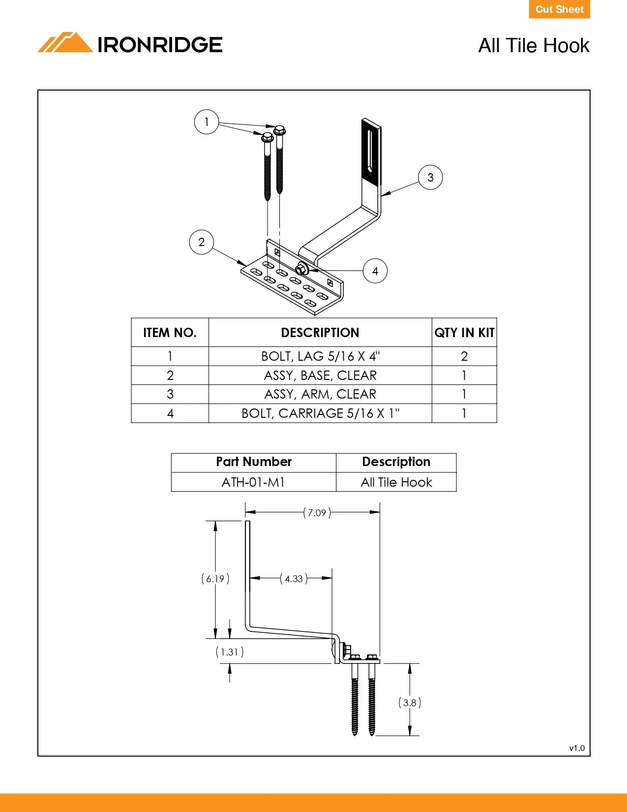 ATH-01-M1 tile hook