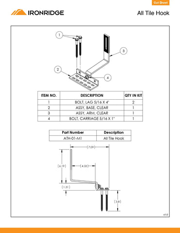 ATH-01-M1 tile hook